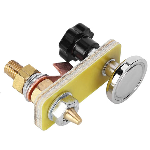 Heavy Duty Welding Magnetic Ground Clamp With 02 Inch Brass Connector And Thick Insulation for secure metal attachment.