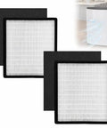 Replacement D Filter Set For Idylis Air Purifiers Compatible With IAF-H-100D IAP-10-280 1AP10280 AC-2118 AC-2123 Two Pack Includes Two D Filters And Two Carbon Filters, showing two sets of D and carbon filters with an air purifier in use.