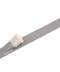 Heavy Duty 22 Inch Pull Bar and Pry Bar for Laminate Flooring Installation, gray steel bar with nylon cushion cap, beveled end visible