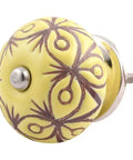 Top Notch Ceramic Floral Yellow Drawer Knobs Plus Kitchen Cabinet Hardware Featuring Smooth Dresser Pulls And Sweet Decorative Door Handles That Are Rust Free Artisan Crafted And Dead Simple To Mount, detailed close-up view.
