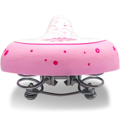 Kids Bike Seat Cushion For Girls And Boys Waterproof Wide Comfy Pad With Dual Shock Absorption For 12 To 20 Inch Bikes, White