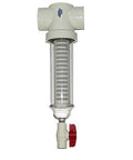 Spin Down Sand Separator Water Filter System With 1.5 Inch PVC Slip Fit 50 GPM 100 Mesh Screen 152 Microns Easy Purge Valve