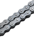 Close-up view of 420 Drive Chain 32 Link With Master Link for Coleman Powersports Go Kart, showing sturdy metal links.