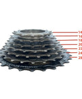 Seven Speed Bike Freewheel Screw On 14 To 28T Rotary Sprocket For Bicycle Fits Standard 34mm Thread 1.375mm Durable Steel