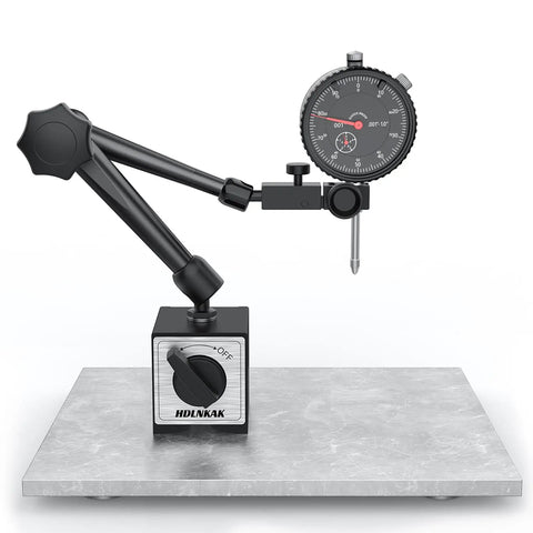 Dial Indicator Gauge With Magnetic Base Your Go To Tool For 3D Printers Table Saws CNC Machines Auto Repair And Workshop 0 To 1 Inch One Thousandth Inch Graduation 176 Lb Max Pull on metal surface
