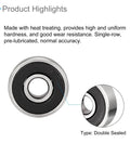 Deep Groove Ball Bearing 626-2RS 6mm ID By 19mm OD By 6mm Thick Carbon Steel Double Sealed Bearings For Motors Sk8boards Roller Wheels Office Equipment ABEC1 Precision 10 Pack showing double-sealed design