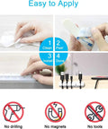 Steps to apply White Cord And Cable Organizer Set For Car Home And Office Adhesive Wire Holder with instructions and icons