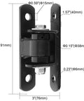 Heavy Duty Sealed Bearing Gate Hinges For Outdoor Gates Up To 1000 Lbs, Bolt On Or Weld On, Adjustable Yoke Pivot CI3700 Gate Hinge Pair, Black, 7.5in