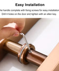 Installing Modern Glass Sliding Door Handle Kit With Smooth Brushed Stainless Pulls And Anti Rust Finish with allen key