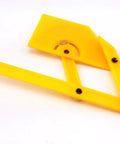 Top Shelf Dead On Accurate Plastic Protractor Angle Finder With Measuring Arm Ruler Tool Features 0 To 180 Degree Range No Fuss Foldable Storage Design In Bold Yellow
