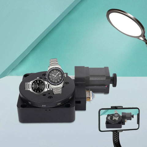 Motorized Rotary Platform Optical Rotation Stage 100mm Turntable With 0.01 Degree Resolution 180 To 1 Worm Gear