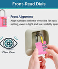 3 Digit Padlock For School Locker Gym Sports Fence Toolbox Case Outdoor Pink With 1000 Possible Codes And Four Pin Security.