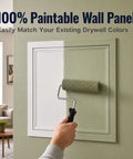 No Sweat Heavy Duty Metal Access Panel For Drywall Wall And Ceiling Concealed Hole Cover Paintable White Access Door For Attic Basement Bath 30X32 Inch with paint roller touching surface.