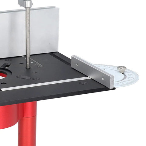 Tough as Nails Router Table Insert Plate With Heavy Duty Lift Base Support Rod Kit For Fast Woodworking Trim and Chamfer Work.