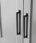 Square Solid Cabinet Handles 3 Inch 76mm Screw Spacing Matte Black Pulls 10 Pack on kitchen cabinets