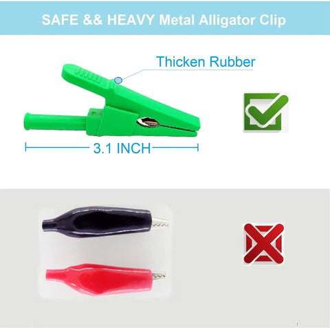 Pro Grade Must Have HVAC Tools Kit Accessory For Circuit Breaker Finder And Vacuum Pump With AC Gauges Clearance And Equipment, Compatible With Yellow Jacket 69522 69411 RT310 RT250 ET300 ET310 showing metal alligator clip.