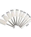 FPPO 50-piece wool felt polishing buffing wheels on 3mm shanks for rotary tools; assorted white sizes