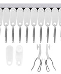 50 Pack White Plastic Traverse Rod Slides And Metal Curtain Hooks For Easy Smooth Curtain Hanging Durable No Fuss Window Drapery Track Replacement Kit With Quick Install, shown in white slides and metal hooks