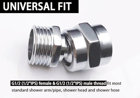 Shower Head Swivel Adapter Ball Joint With 30 Degree Range And 1 Inch Extension Adjustable Connector In Brushed Nickel Finish For Flexible Shower Head Angles And Easy Install, brass swivel fitting