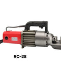 Beefy Professional Portable Rebar Cutter Rc 28 Shears with red and silver design for cutting steel bars from 4 to 28 mm.