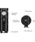 S23 Powerful Rechargeable Flashlight With 4000 Lumens Turbo Output USB C Charging EDC Portable Light Twist Switch Magnetic Tail Gunmetal Finish For Hiking Camping And Search Missions, showing key features and charging port.