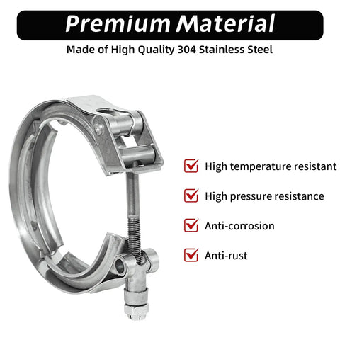 5 Inch Quick Release V Band Clamp Stainless Steel 304 Bolt Clamp For Exhaust Pipe Flanges with durability features