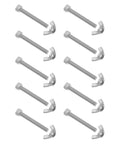 Stainless Steel Machine Screw Nut Kit With Hand Tighten Wing Nuts 10 Pairs Silver Finish No Tool Needed Quick Grip Fasteners