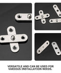 Stainless Steel Pivot Cabinet Hinges 12 Pack with Hidden Design for ultra-smooth quiet doors shown in multiple angles