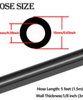 Silicone Vacuum Hose Three Eighths Inch ID 10mm 5 Feet Long Thick 3mm Wall Kink Resistant High Performance Auto Engine Vacuum Line 130 PSI Ideal Replacement for OEM Hose and Performance Mods diagram showing dimensions.