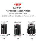 Beefed Up Hardened Steel RC Car Spur Gear Set 60T 0.5M With 2.0mm 48DP Pinion 9T 10T 14T For One Eighteen Scale Traxxas LaTrax Teton Rally Desert Prerunner SST 7640 7592 7645 7644 Upgrade Kit