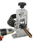 Heavy Duty Portable Manual Wire Stripper Tool With Hand Crank Easy Cable Peeling Machine For Electricians Strips 1 To 25mm Wire Sizes close-up view with drill attachment