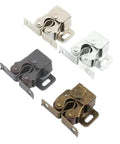 Sturddy Double Ball Roller Catches For Kitchen Cabinets 10 Pack in silver, bronze, and black finish suitable for cupboard hardware.