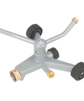 Heavy Duty Spinning Sprinkler With Wheeled Base For 360 Degree Coverage In Flower Beds And Vegetable Gardens, Metal Whirling Head