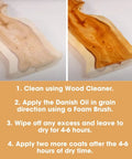 Heavy Hitter Danish Oil Wood Sealer Slips Right On And Leaves A Bully Satin Shield on wood before and after application.