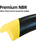 Tough Shop Gear Wall Corner Guards With Zero Hassle Self Adhesive Nbr Foam Edge Protectors Yellow Black Warning Tape Solid Crash Bumper showing ultra-thick corner guard.