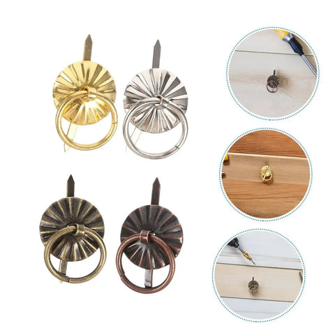 80 Piece Retro Mini Cabinet Pull Handles Rings With Drop Bail Knobs For Small Furniture Metal Drawer Pulls For Wardrobes Farmhouse Style Hardware
