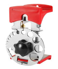 Straight Up Adjustable Manual Wire Stripper And Portable Cable Cutter With Precision Blade Adjustment Screw For Flawless Insulation Removal On Standard Wire Gauges Hardcore Performance, featuring red handle and calibrated cutting wheel.