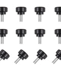 12 Pack M4 X 10mm Knurled Thumbscrews For Monitor Mounts And VESA Brackets, arranged front view on white background