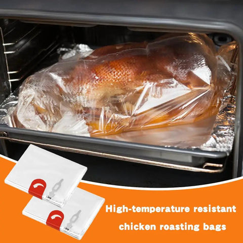 Turkey roasting in high-temperature resistant bag inside oven