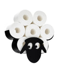 Sheep Themed Wall Mount Toilet Paper Holder And Tissue Storage Rack Iron Tissue Basket Decor made of iron shaped like a sheep.