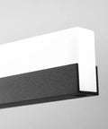 Close-up of Modern Black 24 Inch LED Vanity Light Dimmable Sleek Lit Wall Fixture Over Mirror With 3CCT Lighting 3000K 4500K 6000K