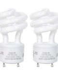 UL Listed GU24 CFL Light Bulbs, T3 13W 2700K Warm White, 900 Lumen Spiral CFL, Energy Efficient Two Pack