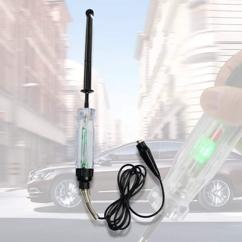 Automotive Wire Piercing DC Voltage Circuit Tester For 6V 12V Systems With 59 Inch Cord Three Interchangeable Probes For Touch Or Pierce Testing LED And Buzzer Indicator For Quick Wiring Checks, black probe and cord