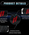 Infographic showing 63mm Wheel Center Cap Slash Covers Black Red For Dodge Charger Challenger Durango details and features