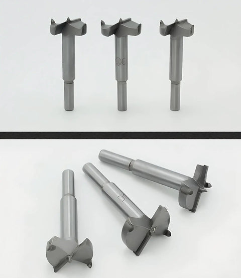 Heavy Duty Forstner Drill Bit Set 30 To 60 Mm Six Piece Kit Features Carbide Tips And Hss Shank showing six drill bits.