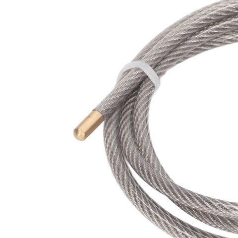 Close-up of steel wire from Tagout Cable Lockout Device With Multi Hole Design For Industrial Safety 1.8m Long 6mm PVC Cable