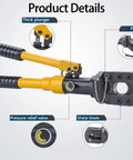 Heavy Duty Hydraulic Cable Cutter For Rough Jobs With 30mm Cutting Capacity Steel Bar Shear, showing thick plunger and sharp blade