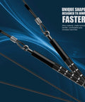 Speed Jump Rope For Training And Fitness, Adjustable Length Tangle Free Rope With Dual Bearings, black handles, steel wire