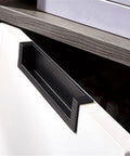 5 Inch Black Recessed Pull Handle For Drawers And Cabinets With Screws Zinc Alloy Hidden Inset Installed on Cabinet