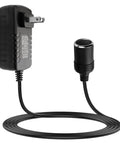 Smooth As Butter AC To DC Converter 12V 2A Cigarette Lighter Power Adapter with black plug and cigarette socket.